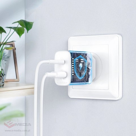 Acefast ładowarka sieciowa USB Typ C / USB 20W, PPS, PD, QC 3.0, AFC, FCP biały (A25 white)