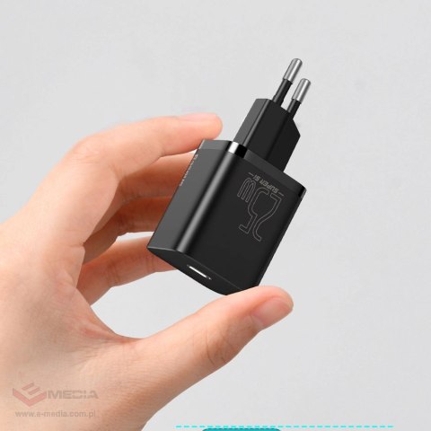 Baseus Super Si 1C szybka ładowarka USB Typ C 25W Power Delivery Quick Charge czarny (CCSP020101)
