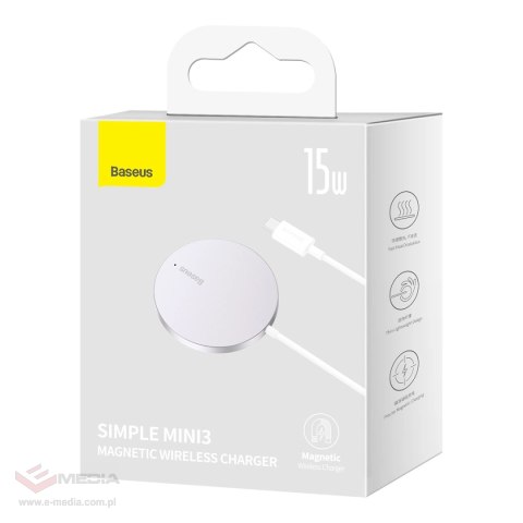 Baseus Simple Mini3 ładowarka indukcyjna 15W srebrny
