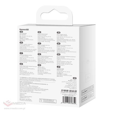 Baseus Simple Mini3 ładowarka indukcyjna 15W srebrny