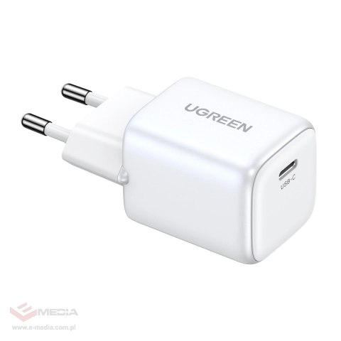 Ładowarka Ugreen Nexode mini CD318 15324 sieciowa GaN 20W USB-C PD 3.0 / QC 4.0 - biała