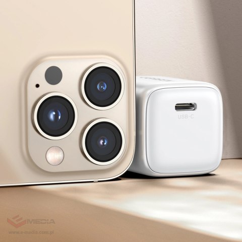 Ładowarka Ugreen Nexode mini CD318 15324 sieciowa GaN 20W USB-C PD 3.0 / QC 4.0 - biała