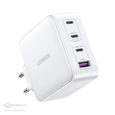 Szybka ładowarka GaN 3xUSB C / USB 100W PPS Ugreen CD226 - biała