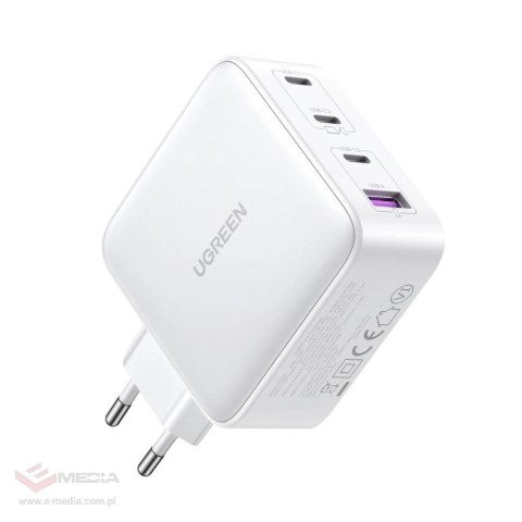 Szybka ładowarka GaN 3xUSB C / USB 100W PPS Ugreen CD226 - biała
