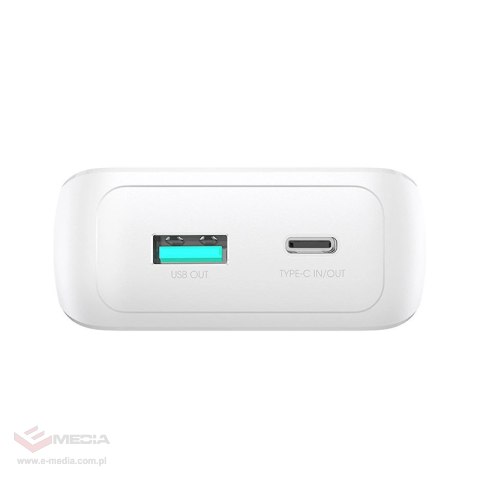 Mini powerbank Joyroom JR-PBC06 z wbudowanymi kablami USB-C / Lightning 30W 10000mAh - biały