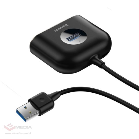 HUB Baseus Square USB-A do 1x USB-A 3.2 Gen 1 / 3x USB 2.0 z kablem 1m - czarny