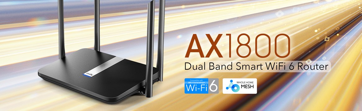 Router Wi-Fi 6 AX1800 Mesh Open WRT Dual Band Smart Wi-Fi 6 Cudy X6 4x5Db