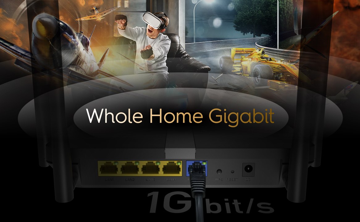 Router Wi-Fi 6 AX1800 Mesh Open WRT Dual Band Smart Wi-Fi 6 Cudy X6 4x5Db